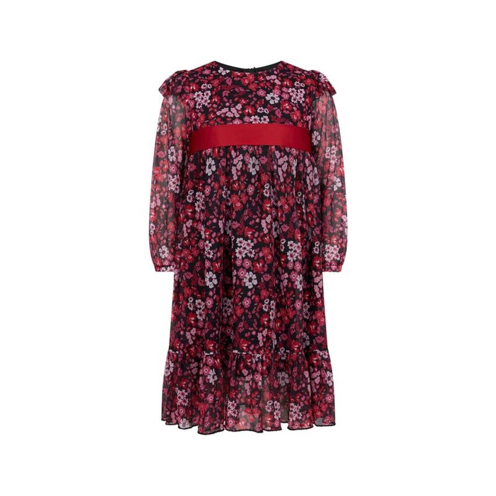 Holly Hastie Girls  Chloe Winter Floral Party Dress, Pink